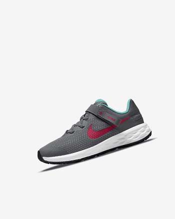 Nike Revolution 6 FlyEase Grises Turquesa Rojos | MX 5377